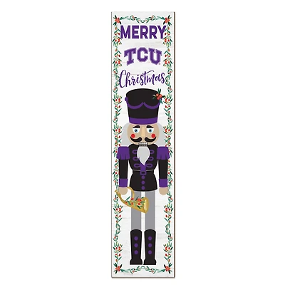 TCU Horned Frogs 11" x 46" Nutcracker Holiday Leaner Sign