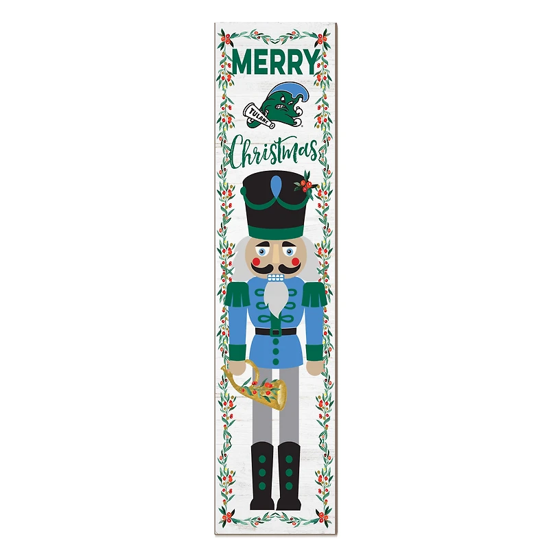 Tulane Green Wave 11" x 46" Nutcracker Holiday Leaner Sign