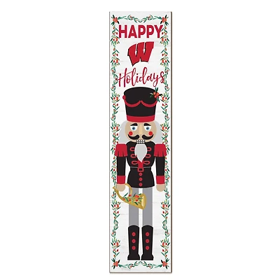 Wisconsin Badgers 11" x 46" Nutcracker Holiday Leaner Sign