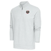 Men's Antigua Heather Gray WashU Gambit Quarter-Zip Pullover Top