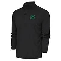 Men's Antigua  Charcoal Slippery Rock Pride  Tribute Quarter-Zip Pullover Top
