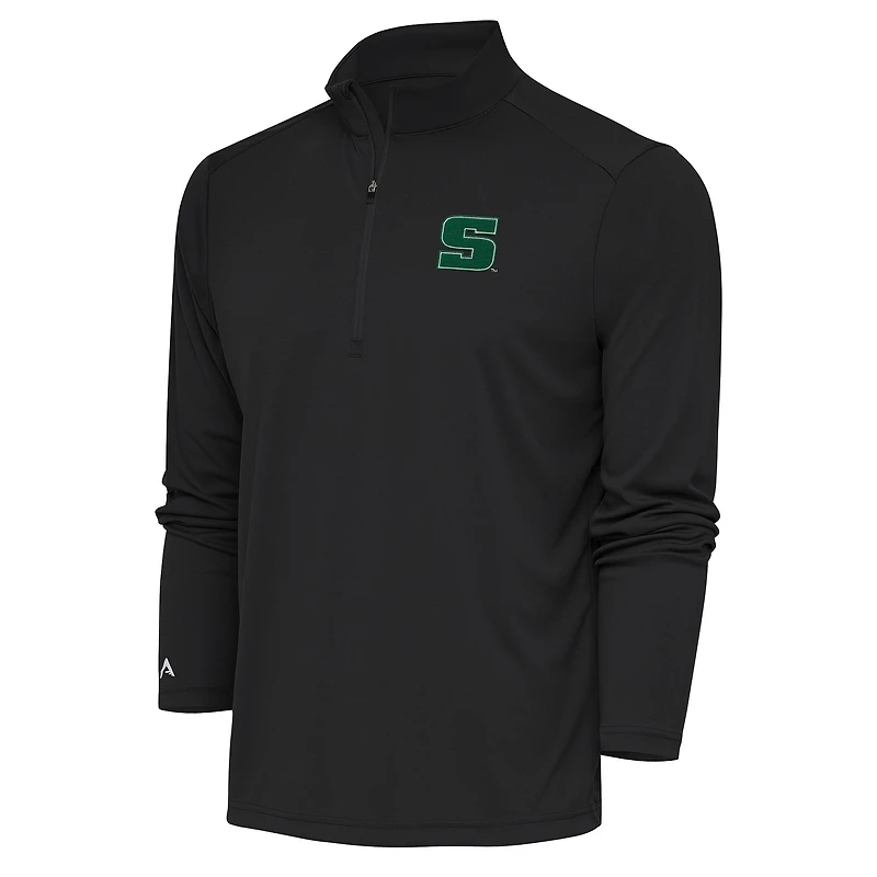 Men's Antigua Charcoal Slippery Rock Pride Tribute Quarter-Zip Pullover Top