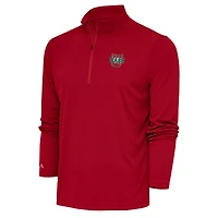 Men's Antigua Red WashU Tribute Quarter-Zip Pullover Top