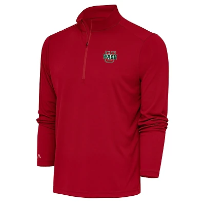 Men's Antigua Red WashU Tribute Quarter-Zip Pullover Top