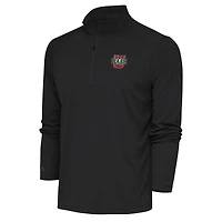 Men's Antigua Charcoal WashU Tribute Quarter-Zip Pullover Top