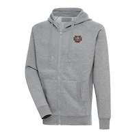 Men's Antigua Heather Gray WashU Victory Full-Zip Hoodie