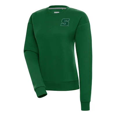 Women's Antigua  Green Slippery Rock Pride Victory Pullover Sweatshirt