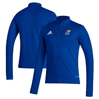 Men's adidas Royal Kansas Jayhawks Sideline Entrada22 Quarter-Zip Pullover Top