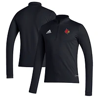 Men's adidas Black Louisville Cardinals Sideline Entrada22 Quarter-Zip Pullover Top