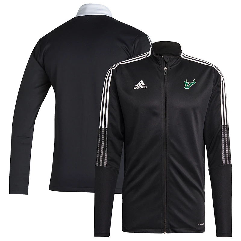 Men's adidas Black South Florida Bulls Sideline Tiro21 Track Full-Zip Jacket