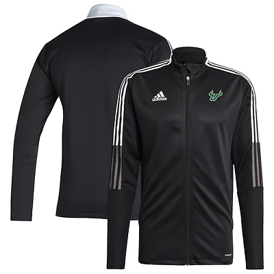Men's adidas Black South Florida Bulls Sideline Tiro21 Track Full-Zip Jacket