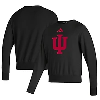 Men's adidas Black Indiana Hoosiers Sideline Premium Retro Crew Pullover