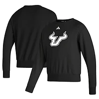 Men's adidas Black South Florida Bulls Sideline Premium Retro Crew Pullover
