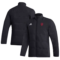 Men's adidas Black Indiana Hoosiers Sideline Midweight Full-Zip Jacket