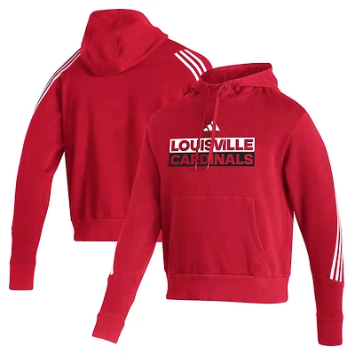 Men's adidas Red Louisville Cardinals Sideline Fashion Pullover Hoodie