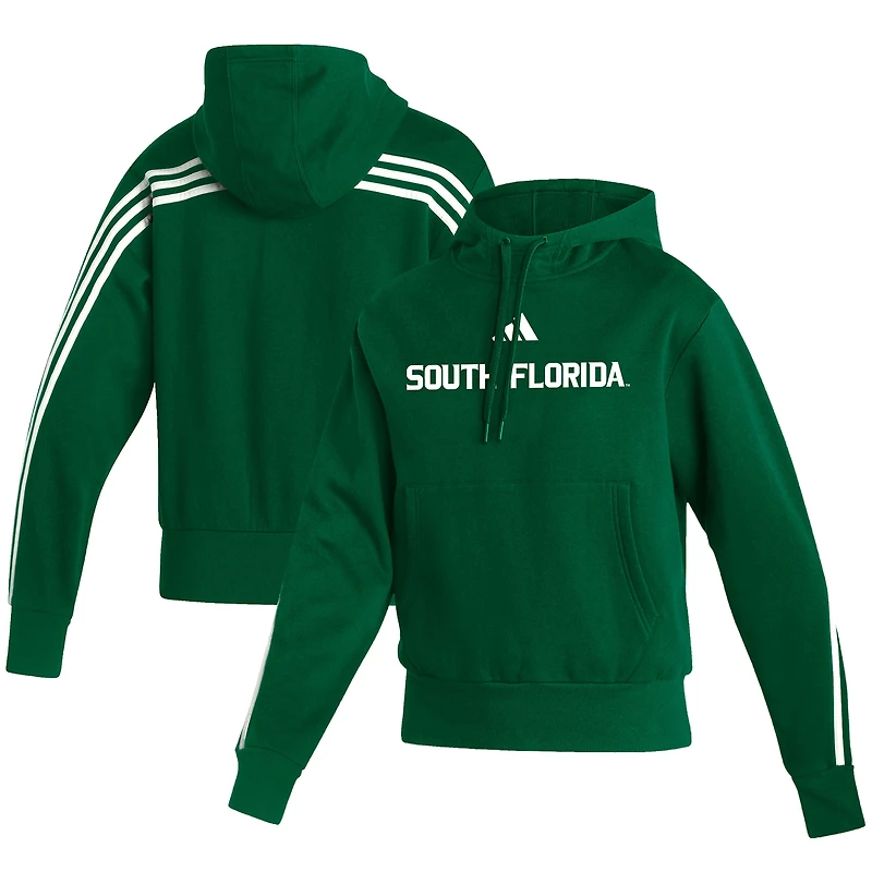 Women's adidas Green South Florida Bulls Sideline Fashion Pullover Hoodie