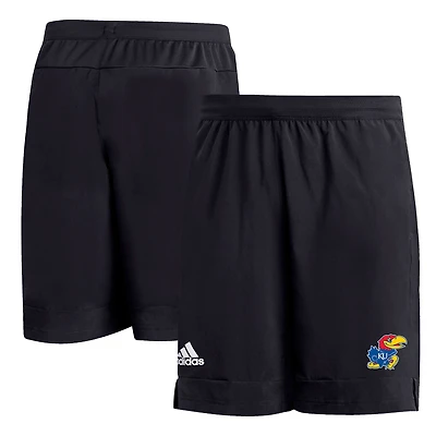 Men's adidas Black Kansas Jayhawks Sideline 9” Heat Ready Woven Shorts