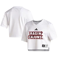 Women's adidas White Louisiana Ragin' Cajuns Sideline Crop Jersey