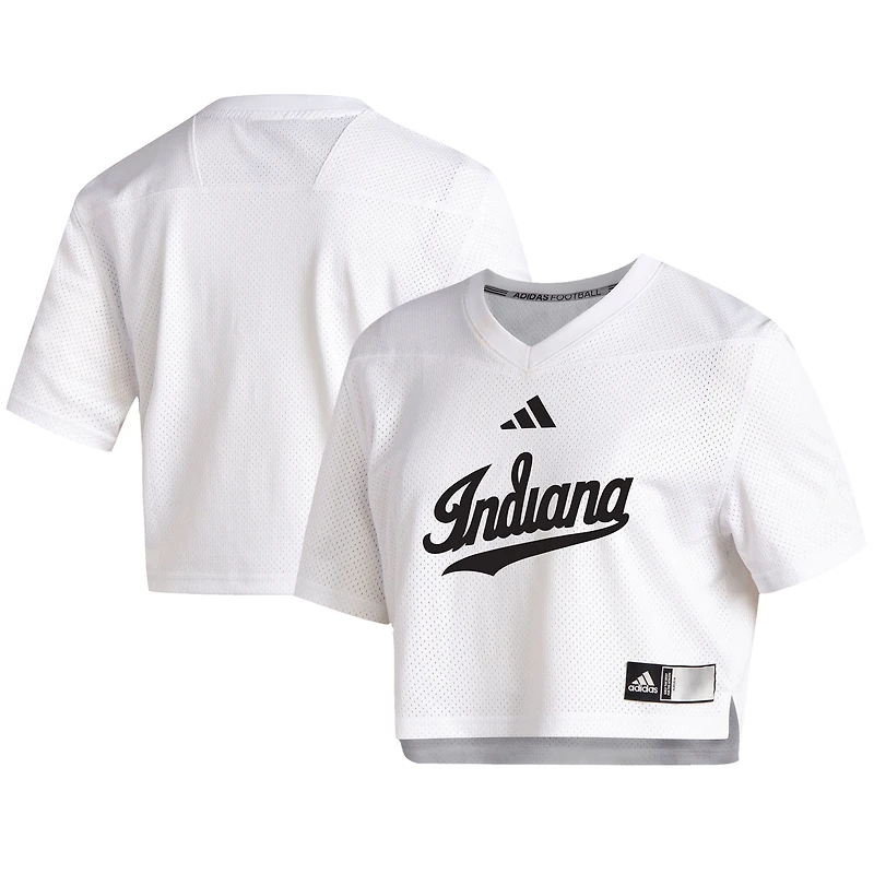 Women's adidas White Indiana Hoosiers Sideline Crop Jersey
