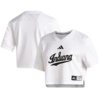 Women's adidas White Indiana Hoosiers Sideline Crop Jersey