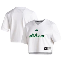 Women's adidas White South Florida Bulls Sideline Crop Jersey