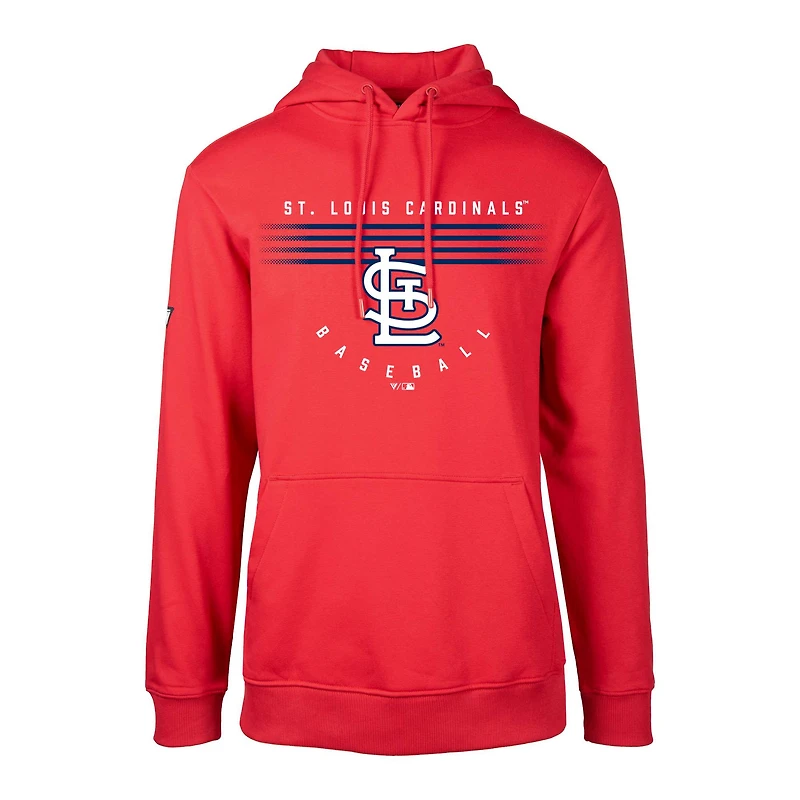 Men's Levelwear Red St. Louis Cardinals Podium Box Score Pullover Hoodie