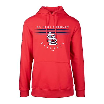 Men's Levelwear Red St. Louis Cardinals Podium Box Score Pullover Hoodie