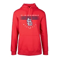 Men's Levelwear Red St. Louis Cardinals Podium Box Score Pullover Hoodie
