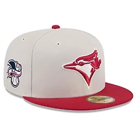 Men's New Era  Khaki/Red Toronto Blue Jays 2024 Fourth of July 59FIFTY Fitted Hat