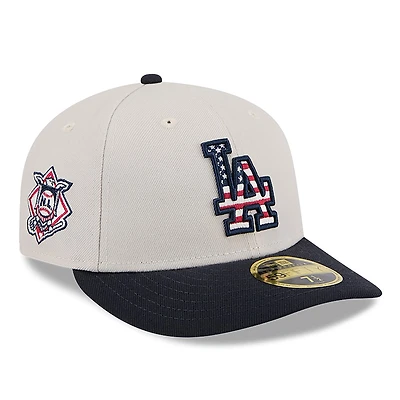 Men's New Era  Khaki/Black Los Angeles Dodgers 2024 Fourth of July Low Profile 59FIFTY Fitted Hat