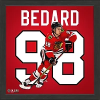 Highland Mint Connor Bedard Chicago Blackhawks 13'' x 13'' Impact Jersey Framed Photo