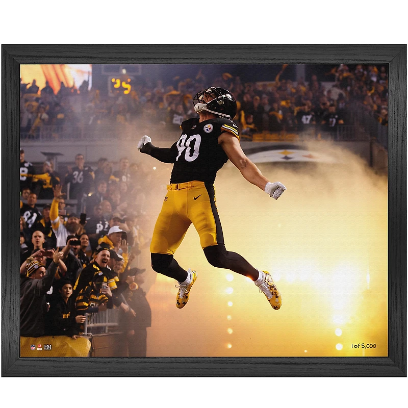 Highland Mint T.J. Watt Pittsburgh Steelers 16" x 20" Celebration Framed Canvas