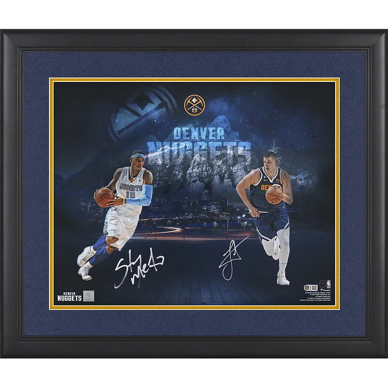 Carmelo Anthony and Nikola Jokic Denver Nuggets Autographed Framed 16" x 20" Photograph