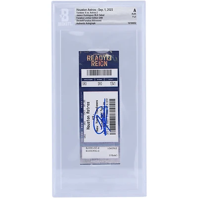 Jasson Domínguez New York Yankees Autographed MLB Debut and 1st Home Run Ticket Houston Astros on September 1, 2023 - Limited Edition of 89 - BAS Authenticated