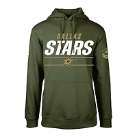 Men's Levelwear Olive Dallas Stars Delta Podium Fleece Pullover Hoodie