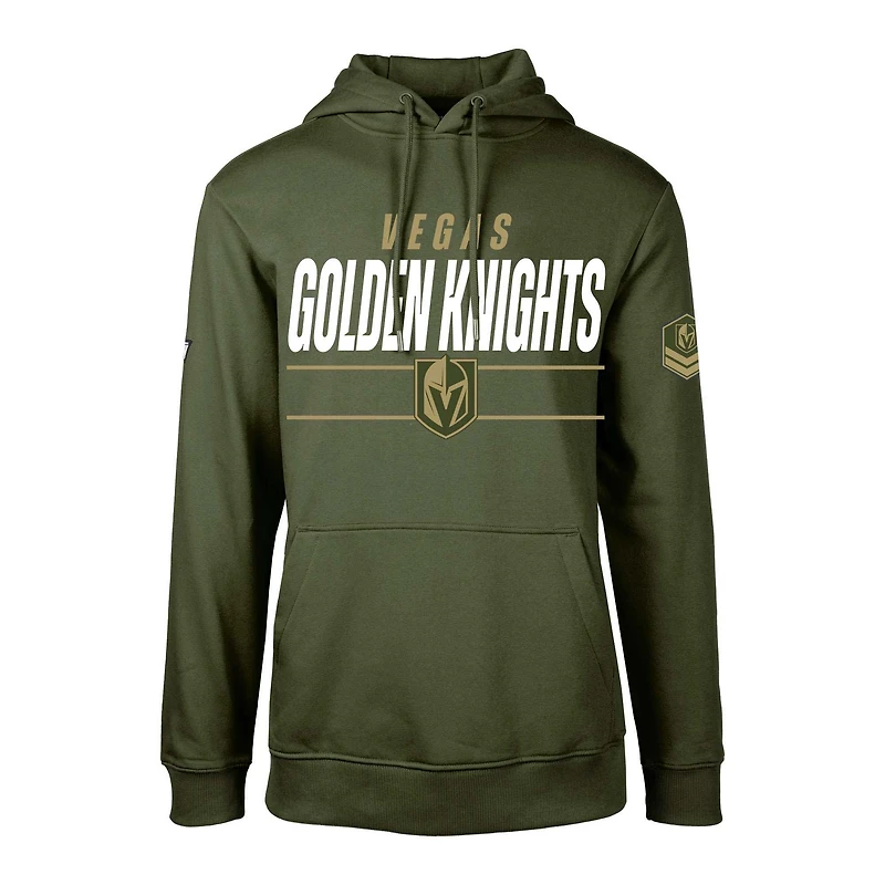 Men's Levelwear Olive Vegas Golden Knights Delta Podium Fleece Pullover Hoodie