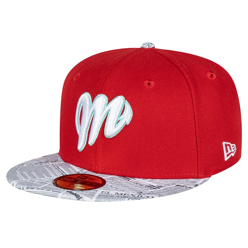 Men's New Era Red/ Mexico Diablos Mexico League On Field 59FIFTY Fitted Hat