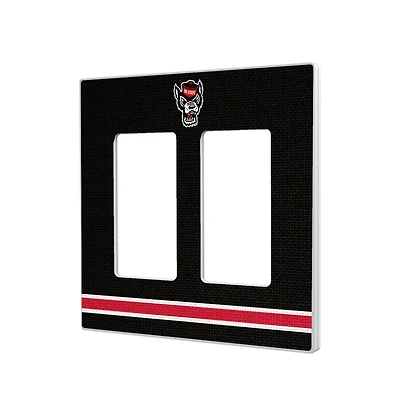 Keyscaper NC State Wolfpack Stripe Design Double Rocker Lightswitch Plate
