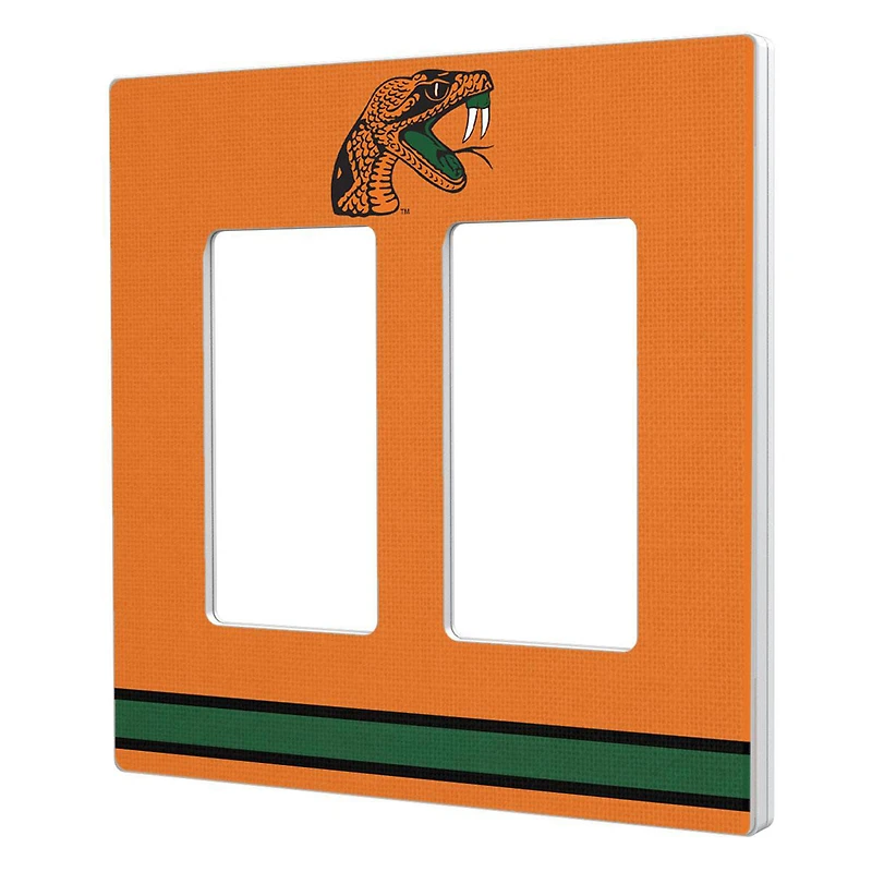 Keyscaper Florida A&M Rattlers Stripe Design Double Rocker Lightswitch Plate