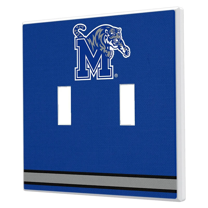 Keyscaper Memphis Tigers Stripe Design Double Toggle Lightswitch Plate