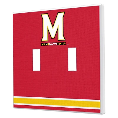 Keyscaper Maryland Terrapins Stripe Design Double Toggle Lightswitch Plate