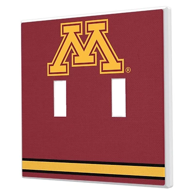 Keyscaper Minnesota Golden Gophers Stripe Design Double Toggle Lightswitch Plate