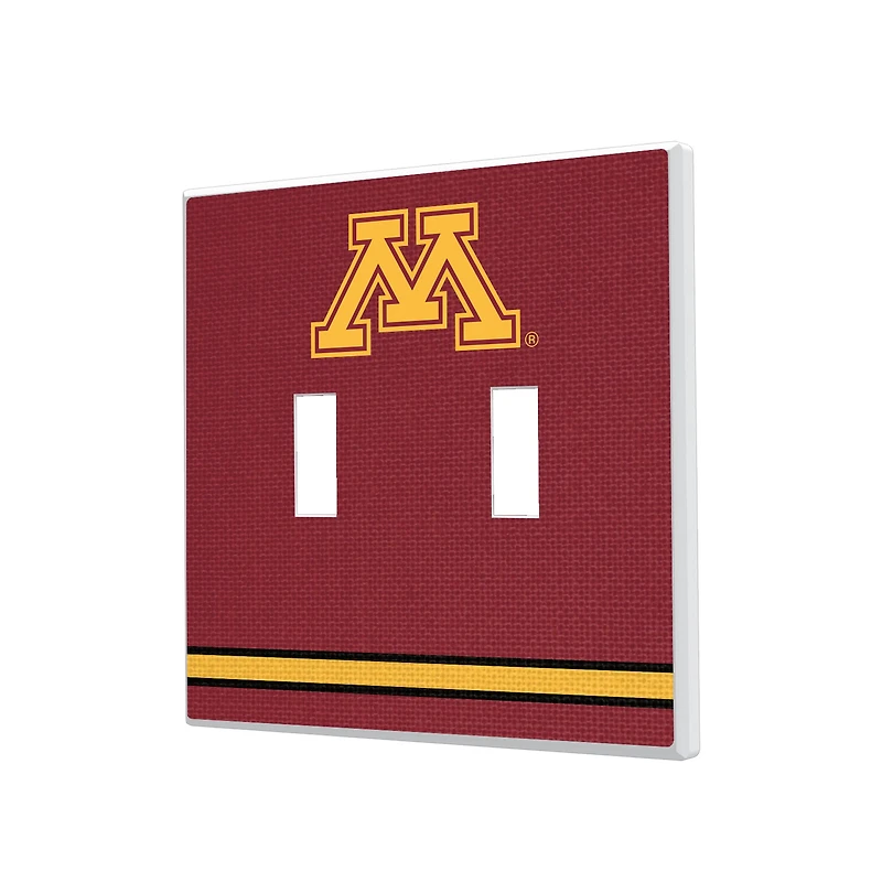 Keyscaper Minnesota Golden Gophers Stripe Design Double Toggle Lightswitch Plate