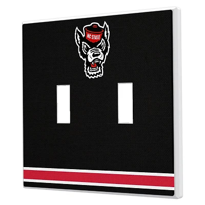 Keyscaper NC State Wolfpack Stripe Design Double Toggle Lightswitch Plate