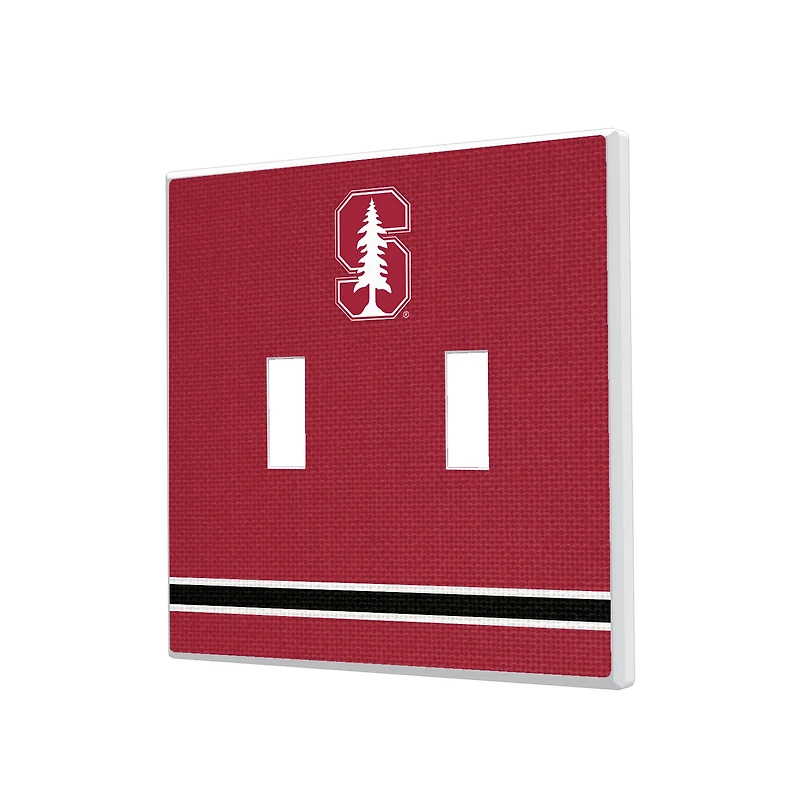 Keyscaper Stanford Cardinal Stripe Design Double Toggle Lightswitch Plate