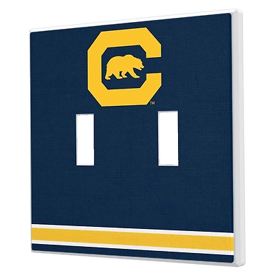 Keyscaper Cal Bears Stripe Design Double Toggle Lightswitch Plate
