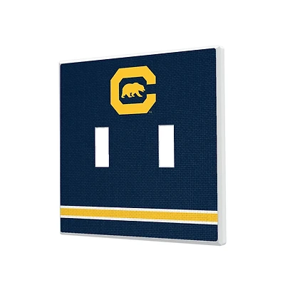 Keyscaper Cal Bears Stripe Design Double Toggle Lightswitch Plate