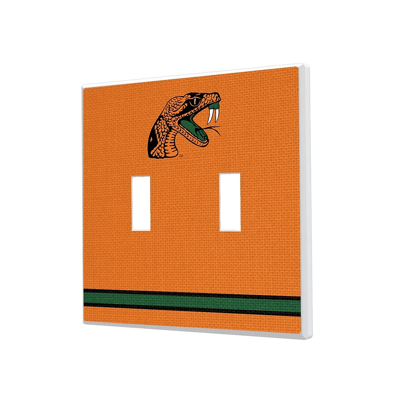 Keyscaper Florida A&M Rattlers Stripe Design Double Toggle Lightswitch Plate