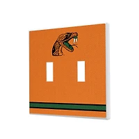 Keyscaper Florida A&M Rattlers Stripe Design Double Toggle Lightswitch Plate
