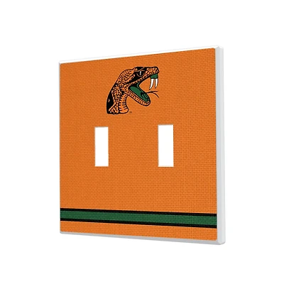 Keyscaper Florida A&M Rattlers Stripe Design Double Toggle Lightswitch Plate